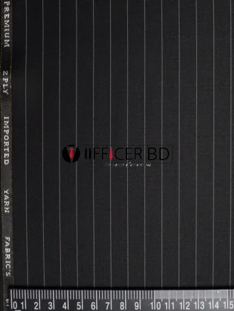 Canetti Italy Striped Terry Rayon Unstitched Suiting Fabric (Black) 